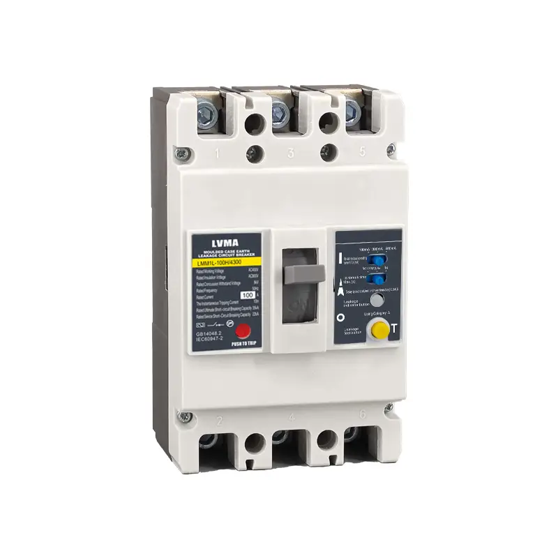 LVMA LMM1L Residual Current MCCB Earth Leakage Molded Case Circuit Breaker