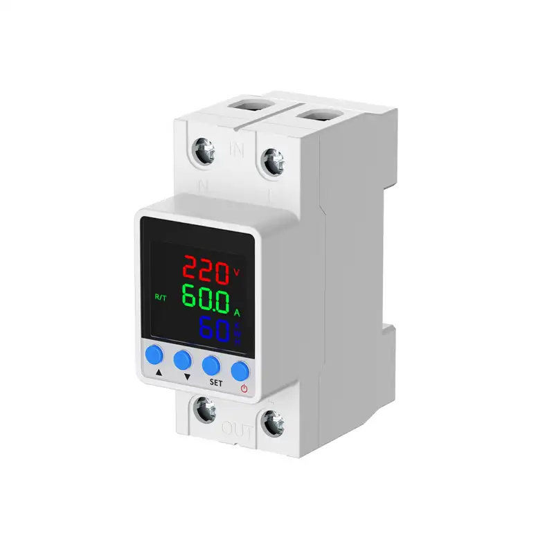 LMGQ7-63S DIN Rail Digital Under Over Voltage Protector with KWH Display - Image 2