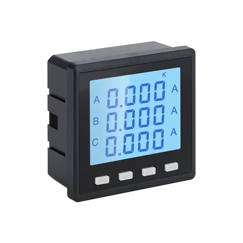 3 Phase Digital Ammeter LCD Panel Mount AC Current Meter 96x96mm