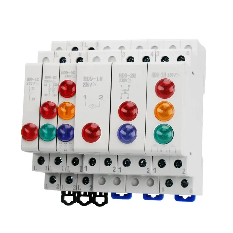 DIN Rail LED Indicator Light 18mm AC DC Modular Pilot Lamp CE ROHS (4)