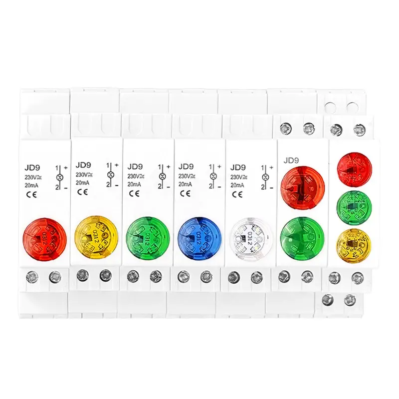 DIN Rail LED Indicator Light 18mm AC DC Modular Pilot Lamp CE ROHS