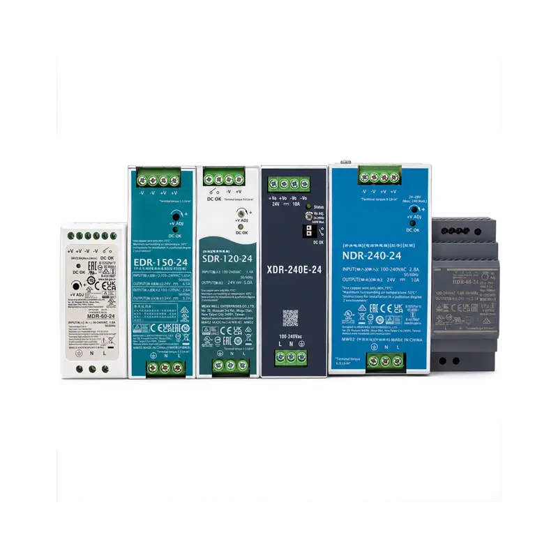 DR-NDR-EDR-DRP DIN Rail Switching Power Supply 24V Industrial Rail Mount AC-DC Power Unit