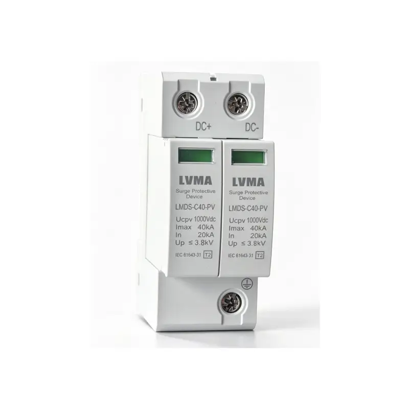 LVMA LMDS‑C40‑PV 2P 1000Vdc T2 PV surge protective device DIN‑rail mounted DC solar surge arrester for photovoltaic combiner box (2)