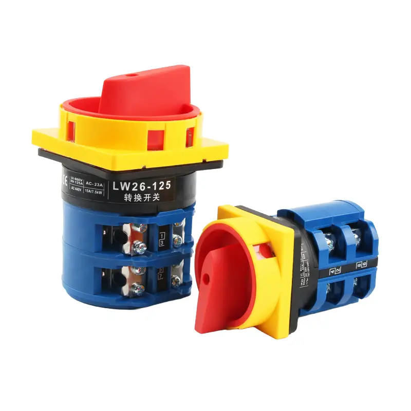 LVMA LW26GS series lockable rotary main power changeover switch NOOFF 2‑position silver contact flame‑retardant panel mount safety disconnect cam switch (3)