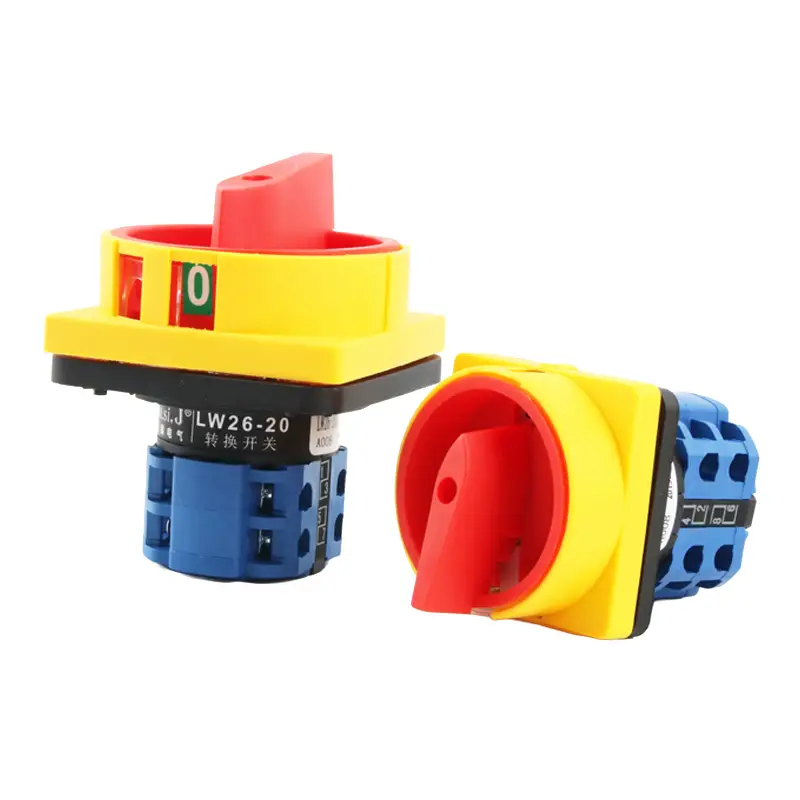 LVMA LW26GS series lockable rotary main power changeover switch NOOFF 2‑position silver contact flame‑retardant panel mount safety disconnect cam switch (4)