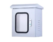 LVMA outdoor double door weatherproof electrical enclosure open view with inner door and transparent viewing window wall mount metal distribution box