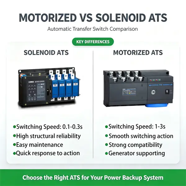 Solenoid ATS VS Motorized ATS Advantages & Application Scenarios