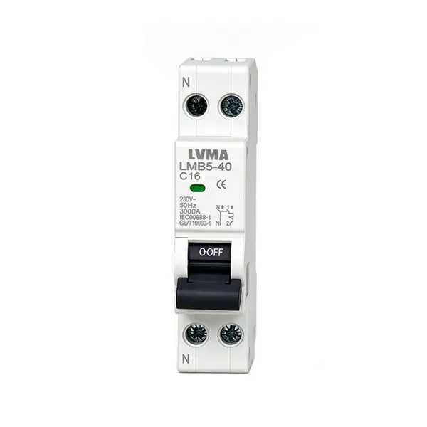 LVMA LMB5-40 1P+N C40 miniature circuit breaker white DIN rail mounted MCB (2)