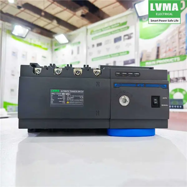 LVMA booth at Egypt China-Africa Green exhibition, display ATS, MCCB and over under voltage electrical protectors